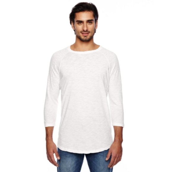 ALTERNATIVE APPAREL 3/4 Sleeve Slub Baseball Tee - Picture 2 of 6